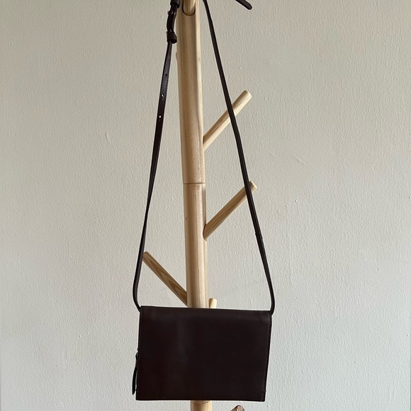 MADEWELL Women’s LEATHER CROSSBODY SHOULDER Bag CLUTCH Brass Hardware Mirror - Picture 2 of 9